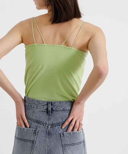 SENSE OF PLACE by URBAN RESEARCH（センスオブプレイスバイアーバンリサーチ）の「『一部WEB限定カラー』『サイズ展開あり』ダブルストラップカップツキキャミソール（キャミソール・レディース・チャコールグレー/ブラック/ホワイト/ライトベージュ/グリーン/オレンジ/ブラウン・ONE/S）」の17枚目の写真