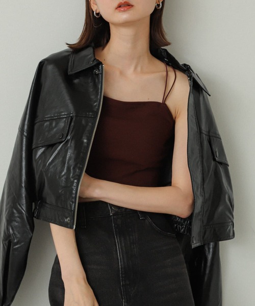 SENSE OF PLACE by URBAN RESEARCH（センスオブプレイスバイアーバンリサーチ）の「『一部WEB限定カラー』『サイズ展開あり』ダブルストラップカップツキキャミソール（キャミソール・レディース・チャコールグレー/ブラック/ホワイト/ライトベージュ/グリーン/オレンジ/ブラウン・ONE/S）」の21枚目の写真