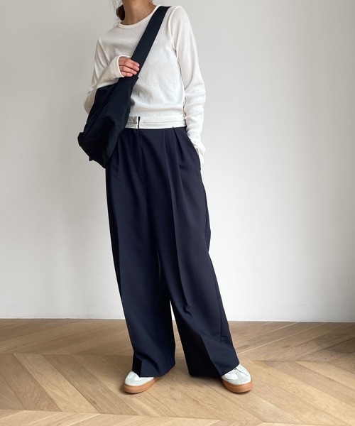 CANAL JEAN（キャナルジーン）の「El mar　クルーネックリブロンT（Tシャツ/カットソー・レディース・ヘザーグレー/イエロー/ネイビー/ホワイト/ブラック・ONE SIZE）」の8枚目の写真