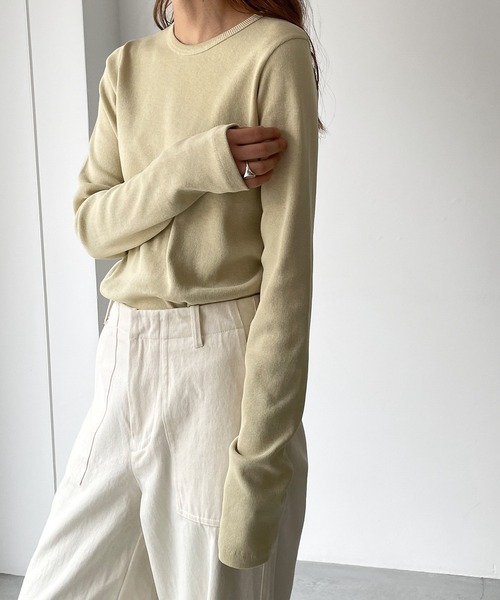 CANAL JEAN（キャナルジーン）の「El mar　クルーネックリブロンT（Tシャツ/カットソー・レディース・ヘザーグレー/イエロー/ネイビー/ホワイト/ブラック・ONE SIZE）」の16枚目の写真