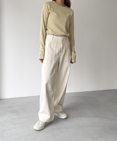 CANAL JEAN（キャナルジーン）の「El mar　クルーネックリブロンT（Tシャツ/カットソー・レディース・ヘザーグレー/イエロー/ネイビー/ホワイト/ブラック・ONE SIZE）」の18枚目の写真