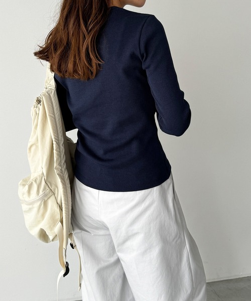 CANAL JEAN（キャナルジーン）の「El mar　クルーネックリブロンT（Tシャツ/カットソー・レディース・ヘザーグレー/イエロー/ネイビー/ホワイト/ブラック・ONE SIZE）」の14枚目の写真