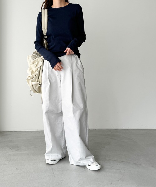 CANAL JEAN（キャナルジーン）の「El mar　クルーネックリブロンT（Tシャツ/カットソー・レディース・ヘザーグレー/イエロー/ネイビー/ホワイト/ブラック・ONE SIZE）」の15枚目の写真