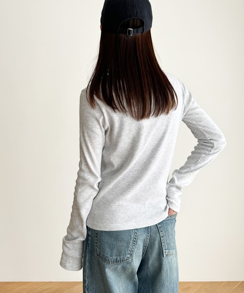 CANAL JEAN（キャナルジーン）の「El mar　クルーネックリブロンT（Tシャツ/カットソー・レディース・ヘザーグレー/イエロー/ネイビー/ホワイト/ブラック・ONE SIZE）」の10枚目の写真