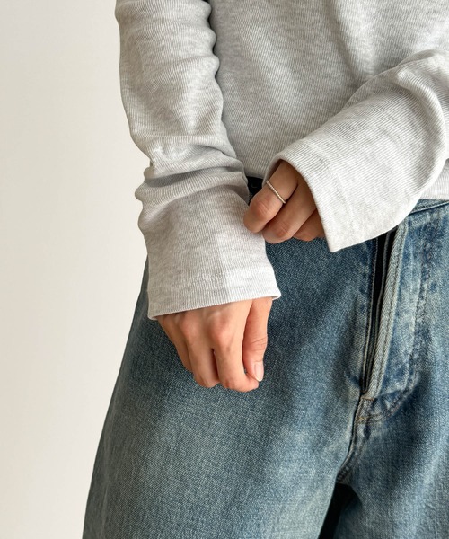 CANAL JEAN（キャナルジーン）の「El mar　クルーネックリブロンT（Tシャツ/カットソー・レディース・ヘザーグレー/イエロー/ネイビー/ホワイト/ブラック・ONE SIZE）」の11枚目の写真