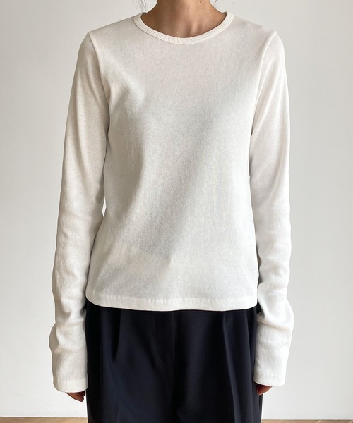 CANAL JEAN（キャナルジーン）の「El mar　クルーネックリブロンT（Tシャツ/カットソー・レディース・ヘザーグレー/イエロー/ネイビー/ホワイト/ブラック・ONE SIZE）」の19枚目の写真