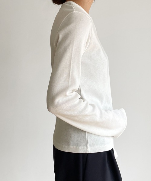 CANAL JEAN（キャナルジーン）の「El mar　クルーネックリブロンT（Tシャツ/カットソー・レディース・ヘザーグレー/イエロー/ネイビー/ホワイト/ブラック・ONE SIZE）」の20枚目の写真