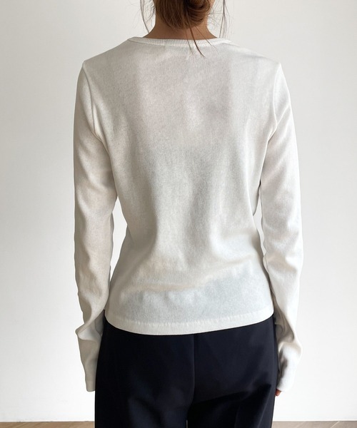 CANAL JEAN（キャナルジーン）の「El mar　クルーネックリブロンT（Tシャツ/カットソー・レディース・ヘザーグレー/イエロー/ネイビー/ホワイト/ブラック・ONE SIZE）」の21枚目の写真