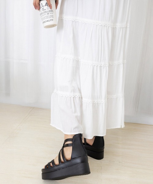 Miniministore(ミニミニストア)の「厚底サンダル クロスストラップサンダル夏(サンダル・レディース・ブラック/ホワイト・22.5cm/23.0cm/23.5cm/24.0cm/24.5cm)」の19枚目の写真