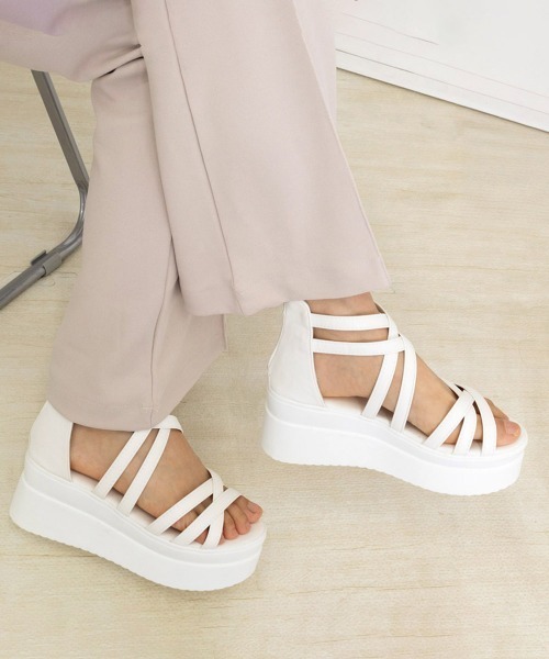 Miniministore(ミニミニストア)の「厚底サンダル クロスストラップサンダル夏(サンダル・レディース・ブラック/ホワイト・22.5cm/23.0cm/23.5cm/24.0cm/24.5cm)」の22枚目の写真