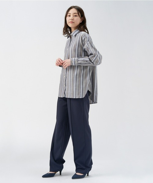 Pitta Re:)（ピッタリ）の「フリル衿ラグラン長袖ブラウス カジュアルシャツ（シャツ/ブラウス・レディース・サックスブルー・FREE）」の6枚目の写真