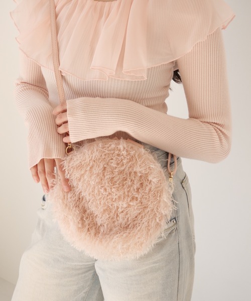 muguet(ミュゲ)の「ファーショルダーバッグ(ショルダーバッグ・レディース・アイボリー/ピンク・FREE)」の18枚目の写真