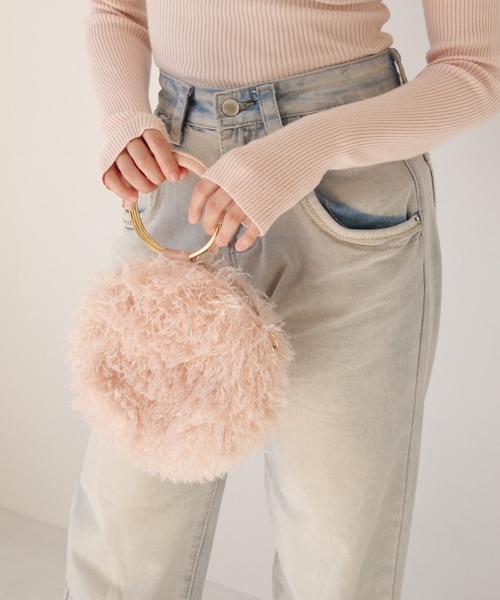 muguet(ミュゲ)の「ファーショルダーバッグ(ショルダーバッグ・レディース・アイボリー/ピンク・FREE)」の17枚目の写真