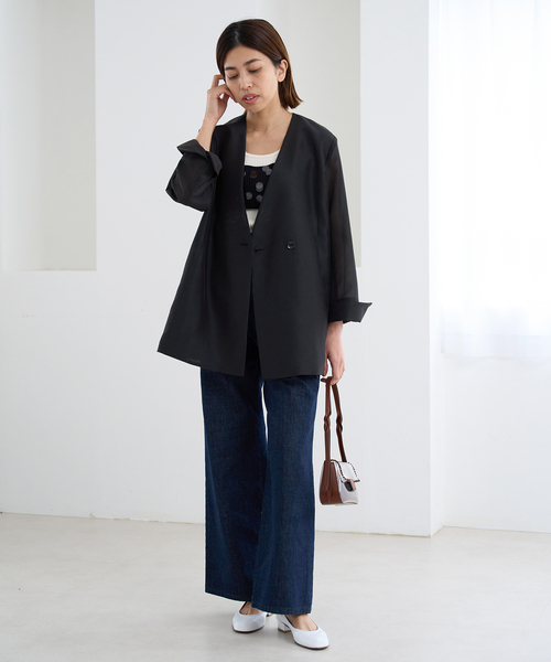 IENA（イエナ）の「シアー ジャケット（ノーカラージャケット）」 - WEAR