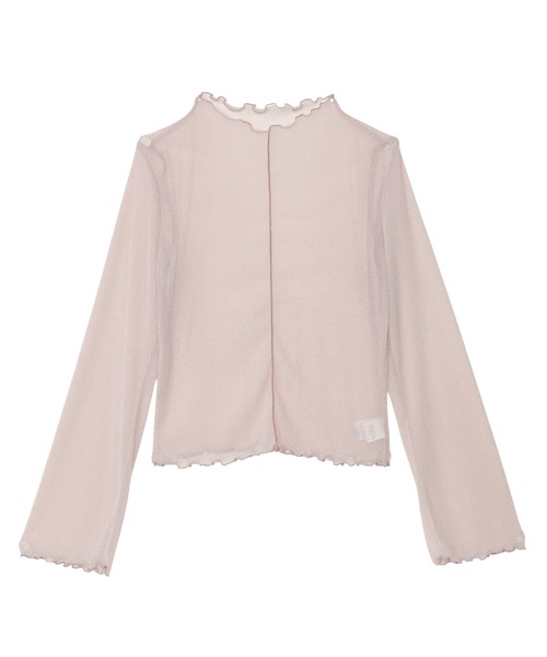 セール】ラメチュール ロングスリーブ ハイネック シアー