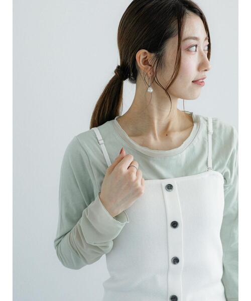 Te chichi（テチチ）の「シアーカット切替ロンT（Tシャツ/カットソー・レディース・ミント/グレー/ベージュ・F）」の3枚目の写真