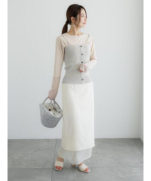 Te chichi（テチチ）の「シアーカット切替ロンT（Tシャツ/カットソー・レディース・ミント/グレー/ベージュ・F）」の8枚目の写真
