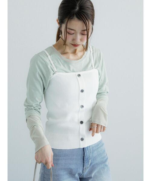 Te chichi（テチチ）の「シアーカット切替ロンT（Tシャツ/カットソー・レディース・ミント/グレー/ベージュ・F）」の13枚目の写真