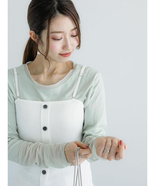 Te chichi（テチチ）の「シアーカット切替ロンT（Tシャツ/カットソー・レディース・ミント/グレー/ベージュ・F）」の15枚目の写真