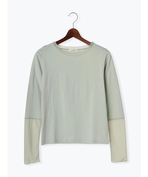 Te chichi（テチチ）の「シアーカット切替ロンT（Tシャツ/カットソー・レディース・ミント/グレー/ベージュ・F）」の19枚目の写真
