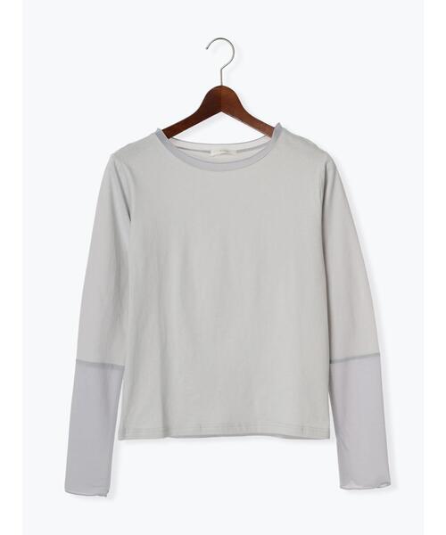 Te chichi（テチチ）の「シアーカット切替ロンT（Tシャツ/カットソー・レディース・ミント/グレー/ベージュ・F）」の20枚目の写真