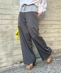 mi via loca | ストライプ ウエストレイヤード ラウンジパンツ(その他パンツ)