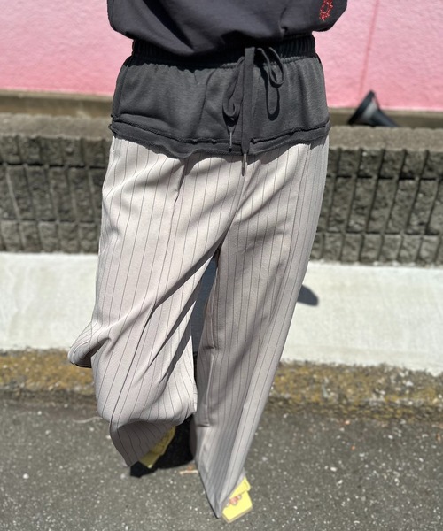 セール】ストライプ ウエストレイヤード ラウンジパンツ（その他パンツ