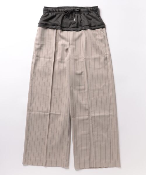mi via loca(ミヴィアロカ)の「ストライプ ウエストレイヤード ラウンジパンツ(その他パンツ・レディース・グレイッシュベージュ/スミクロ・FREE)」の3枚目の写真