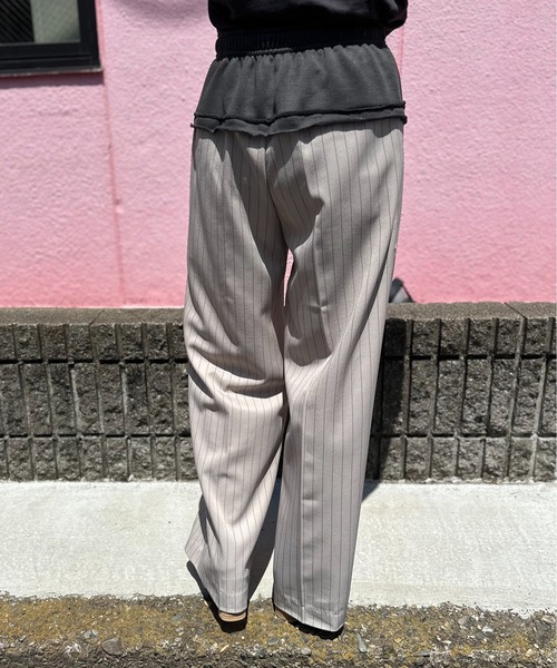 mi via loca(ミヴィアロカ)の「ストライプ ウエストレイヤード ラウンジパンツ(その他パンツ・レディース・グレイッシュベージュ/スミクロ・FREE)」の21枚目の写真