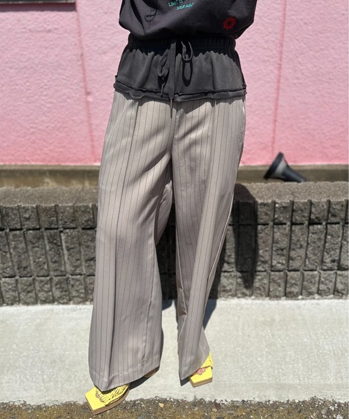 mi via loca(ミヴィアロカ)の「ストライプ ウエストレイヤード ラウンジパンツ(その他パンツ・レディース・グレイッシュベージュ/スミクロ・FREE)」の20枚目の写真