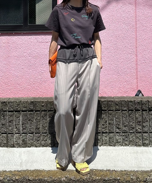 セール】ストライプ ウエストレイヤード ラウンジパンツ（その他パンツ