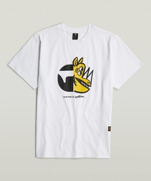 RHINO CARTOON LOOSE T-SHIRT/アートグラフィックプリントルーズTシャツ