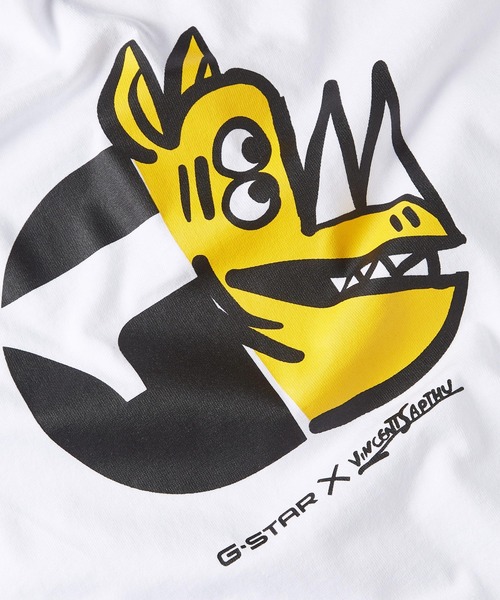 G-STAR(ジースター)の「RHINO CARTOON LOOSE T-SHIRT/アートグラフィックプリントルーズTシャツ(Tシャツ/カットソー・メンズ・ホワイト・LARGE/MEDIUM/SMALL/X-LARGE/X-SMALL)」の2枚目の写真