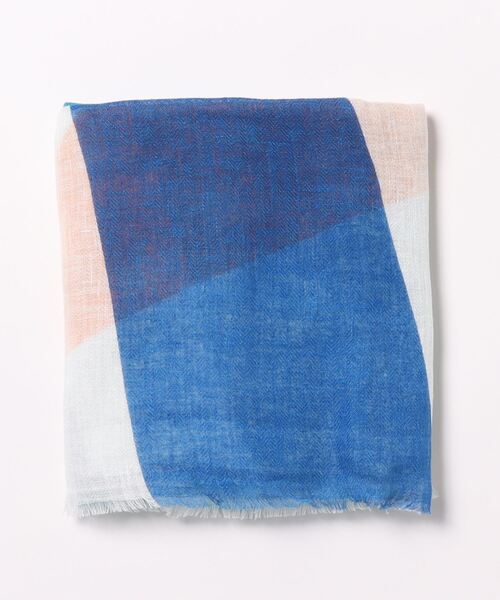 TITE IN THE STORE（ティテ　インザ　ストア）の「【Ele‘Sac/エルサック】RADIATION STOLE大判リネンストール（ストール/ショール・レディース・ブルー・FREE）」の2枚目の写真