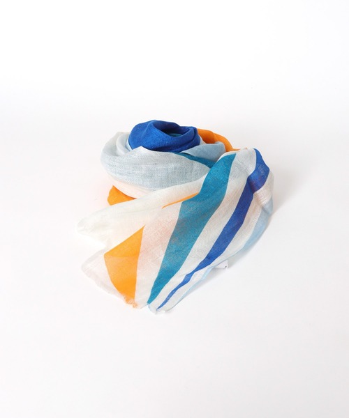 TITE IN THE STORE（ティテ　インザ　ストア）の「【Ele‘Sac/エルサック】RADIATION STOLE大判リネンストール（ストール/ショール・レディース・ブルー・FREE）」の3枚目の写真