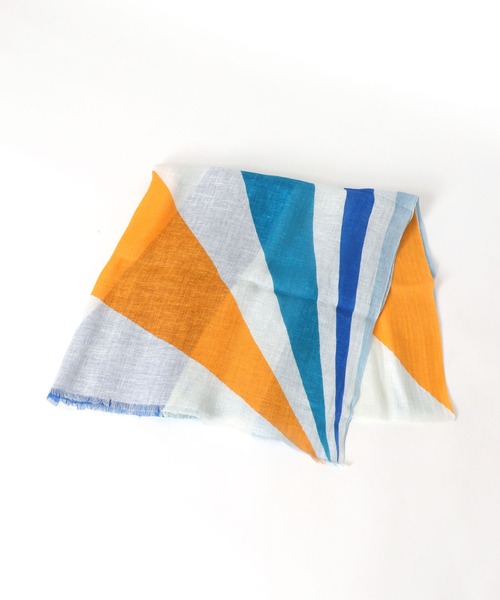 TITE IN THE STORE（ティテ　インザ　ストア）の「【Ele‘Sac/エルサック】RADIATION STOLE大判リネンストール（ストール/ショール・レディース・ブルー・FREE）」の4枚目の写真