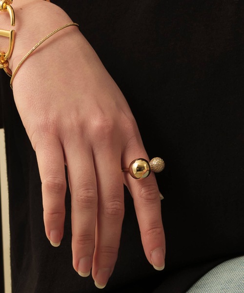 ［プロ用美品！］Tangent element Mf メタルボール・リング付き ビジューツインボールリング（リング）｜ANOH（アノー）のファッション