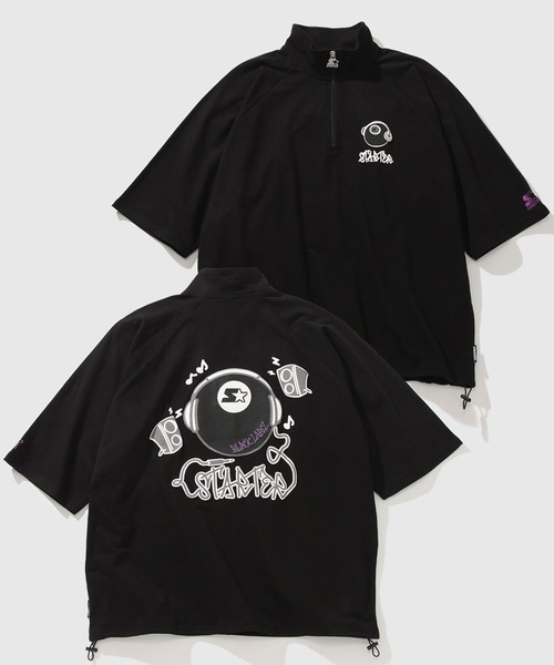 STARTER(スターター)の「【STARTER /スターター】ミニ裏毛ハーフジップ ラグランショートスリーブ ハーフジッププルオーバー(スウェット・メンズ・ブラック/ライトグレー系/ライトグレー系1・XL/L/M)」の2枚目の写真