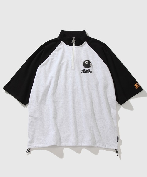 STARTER(スターター)の「【STARTER /スターター】ミニ裏毛ハーフジップ ラグランショートスリーブ ハーフジッププルオーバー(スウェット・メンズ・ブラック/ライトグレー系/ライトグレー系1・XL/L/M)」の13枚目の写真