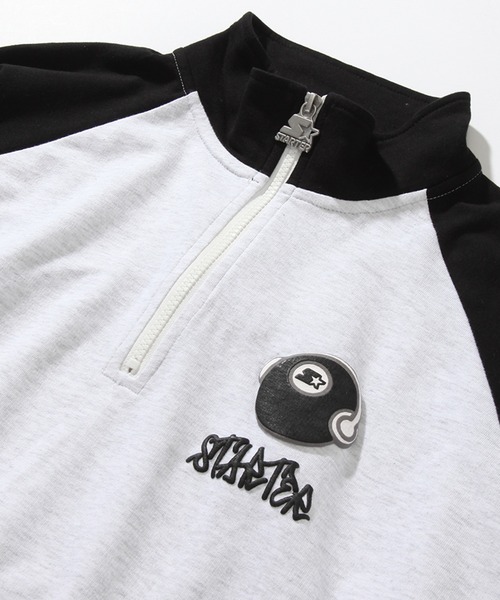 STARTER(スターター)の「【STARTER /スターター】ミニ裏毛ハーフジップ ラグランショートスリーブ ハーフジッププルオーバー(スウェット・メンズ・ブラック/ライトグレー系/ライトグレー系1・XL/L/M)」の17枚目の写真