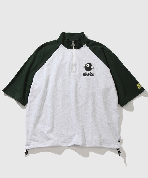 STARTER(スターター)の「【STARTER /スターター】ミニ裏毛ハーフジップ ラグランショートスリーブ ハーフジッププルオーバー(スウェット・メンズ・ブラック/ライトグレー系/ライトグレー系1・XL/L/M)」の15枚目の写真