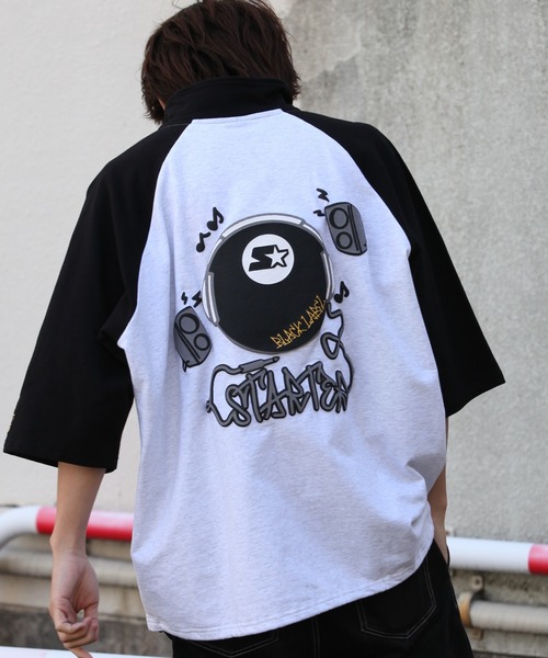 STARTER(スターター)の「【STARTER /スターター】ミニ裏毛ハーフジップ ラグランショートスリーブ ハーフジッププルオーバー(スウェット・メンズ・ブラック/ライトグレー系/ライトグレー系1・XL/L/M)」の7枚目の写真