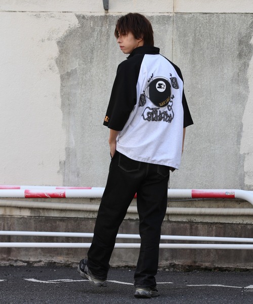 STARTER(スターター)の「【STARTER /スターター】ミニ裏毛ハーフジップ ラグランショートスリーブ ハーフジッププルオーバー(スウェット・メンズ・ブラック/ライトグレー系/ライトグレー系1・XL/L/M)」の9枚目の写真