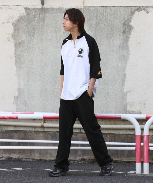 STARTER(スターター)の「【STARTER /スターター】ミニ裏毛ハーフジップ ラグランショートスリーブ ハーフジッププルオーバー(スウェット・メンズ・ブラック/ライトグレー系/ライトグレー系1・XL/L/M)」の10枚目の写真