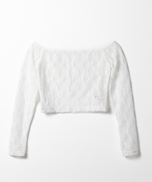 me+em select（ミームセレクト）の「※※【 ２color 】オフショルショートレーストップス ／ off-shoulder short lace tops（Tシャツ/カットソー・レディース・ブラック/ホワイト・FREE）」の15枚目の写真
