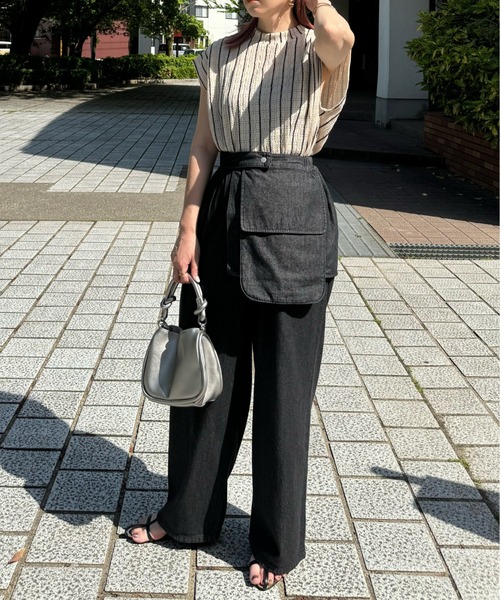 y/m by misato（イムバイミサト）の「ストライプジャガードトップス（ニット/セーター・レディース・ベージュ/アイボリー・FREE）」の10枚目の写真