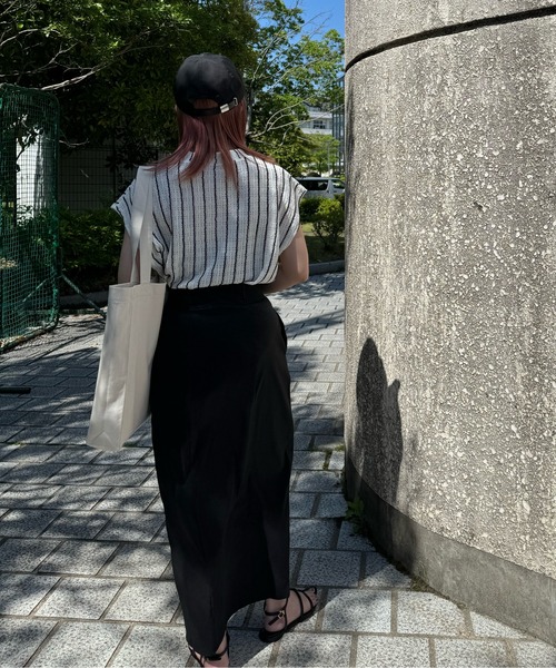 y/m by misato（イムバイミサト）の「ストライプジャガードトップス（ニット/セーター・レディース・ベージュ/アイボリー・FREE）」の3枚目の写真