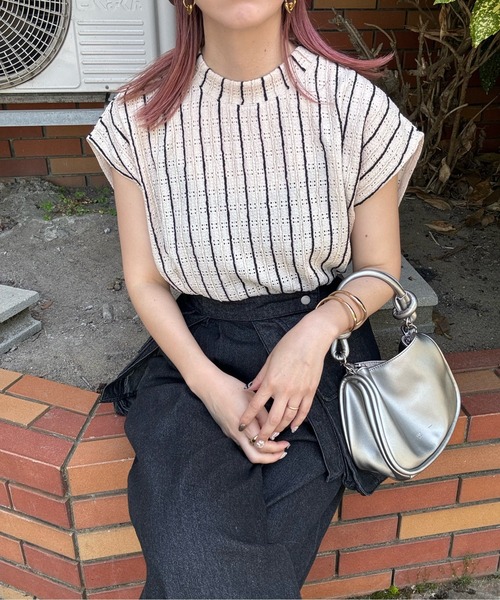 y/m by misato（イムバイミサト）の「ストライプジャガードトップス（ニット/セーター・レディース・ベージュ/アイボリー・FREE）」の17枚目の写真