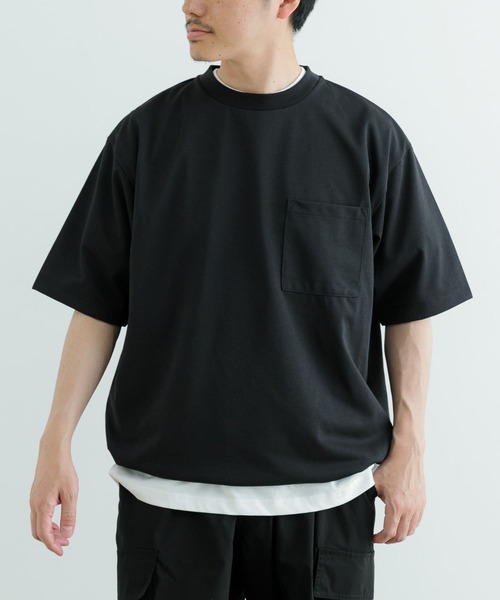 ITEMS URBANRESEARCH（アイテムズ アーバンリサーチ）の「『イージーケア/UVカット』高機能×吸水速乾ショートスリーブカットソー（Tシャツ/カットソー・メンズ・ブラック/ホワイト/ミント/ブルー・MEDIUM/LARGE）」の3枚目の写真