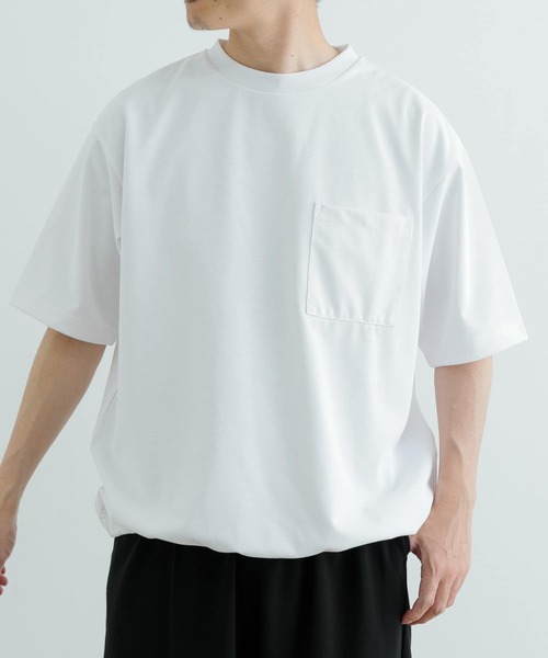 ITEMS URBANRESEARCH（アイテムズ アーバンリサーチ）の「『イージーケア/UVカット』高機能×吸水速乾ショートスリーブカットソー（Tシャツ/カットソー・メンズ・ブラック/ホワイト/ミント/ブルー・MEDIUM/LARGE）」の12枚目の写真